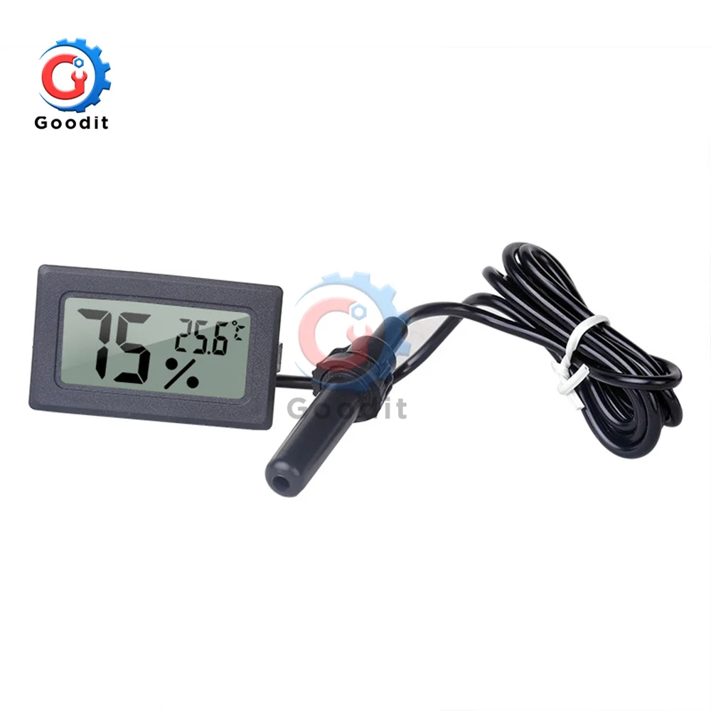 FY-12 Mini LCD Digital Thermometer Hygrometer Gauge Tester Probe Incubator Aquarium Temperature Humidity Meter Sensor Detector