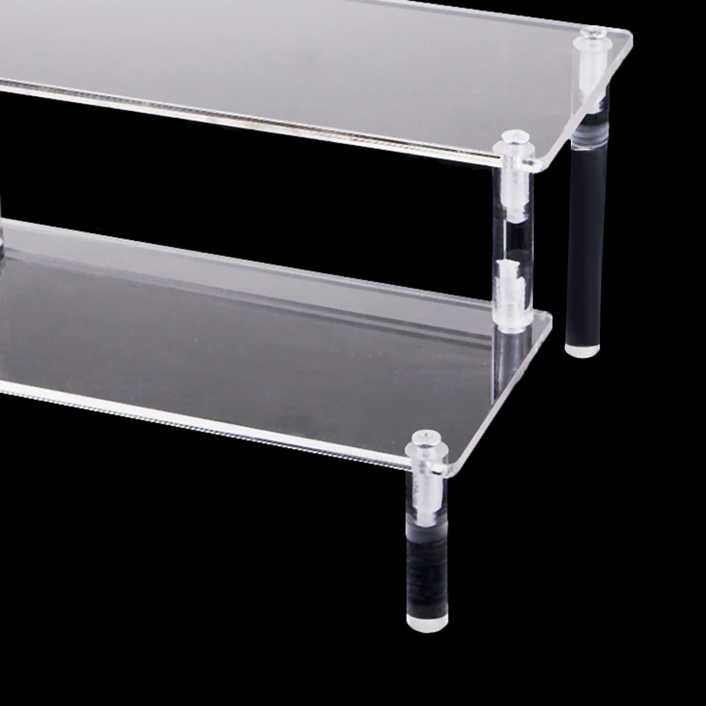 1Pcs Acrylic Riser Stand Shelf for    Figure Display, 2 Steps Acrylic Display for Decoration and Organizer-Small