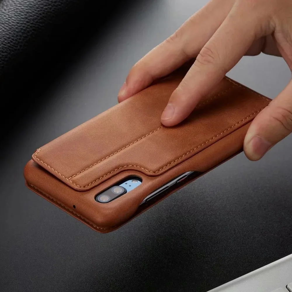 Retro Ultra Slim Leather Case Flip Cover for iPhone SE 11 Pro XS Max XR 8 7 6S 6 Plus Card Holder Stand Coque Capas PhoneProtect