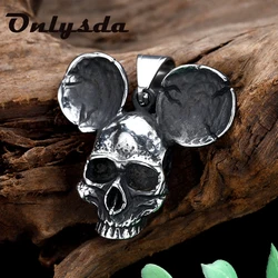 Wholesale Cool Stuff New Arrival Hiphop Rock Sliding Skull Pendant Charms Stainless Steel Chains Necklace Men's Skeleton Jewelry