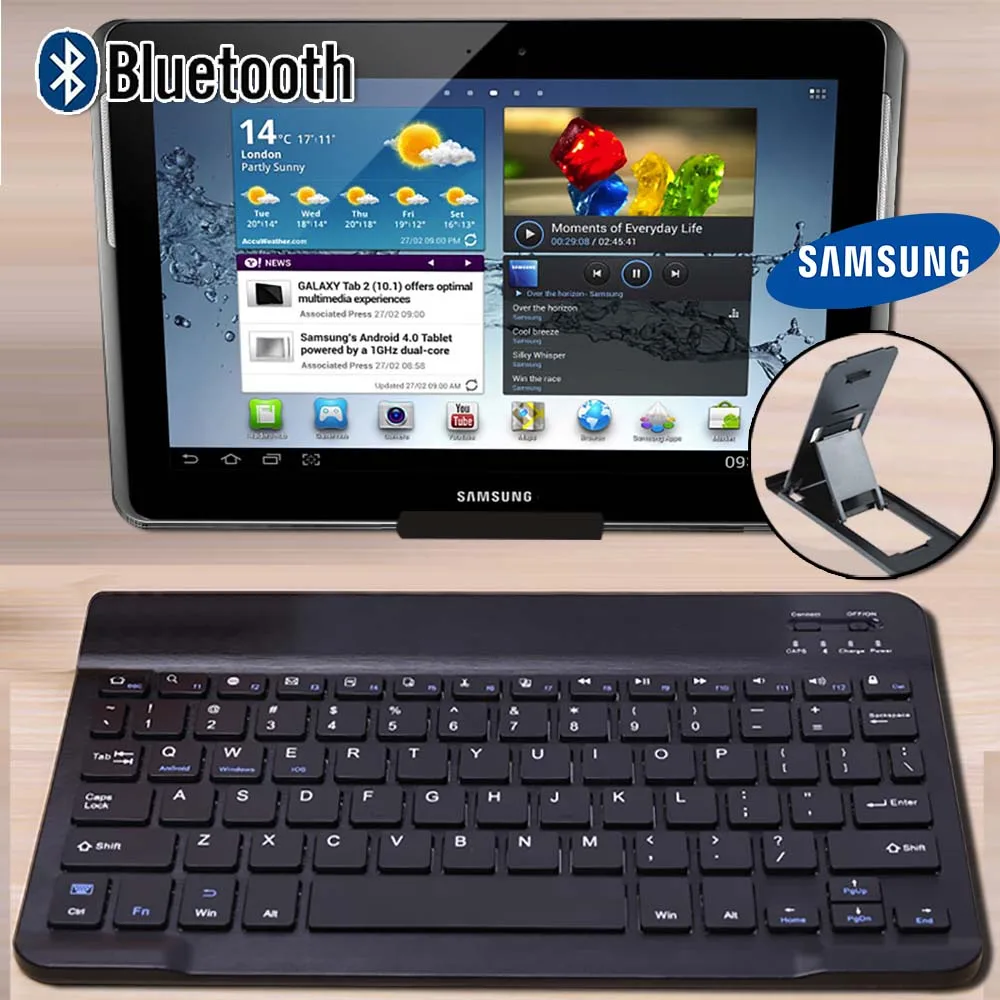 

Беспроводная Bluetooth-клавиатура для планшетов Samsung Galaxy Book 10,6/Note 10,1/Tab 10,1/Tab 8,9/Tab E 9,6/Tab 2 3 4 10,1