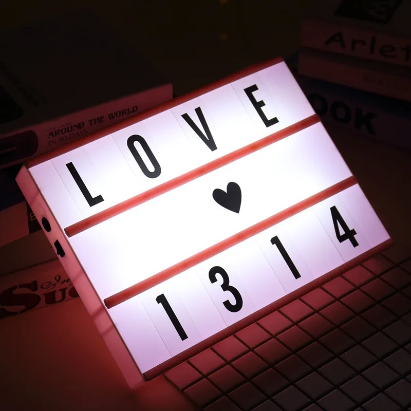 LED Combination Light Box Night Table Desk Lamp Message Board Symbol Cards Decorative Table Lamp Bed Room Decoration