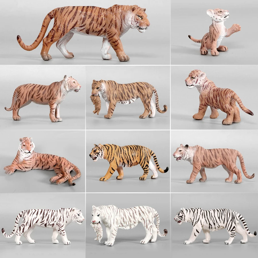 Original African Wild Animals The King of the Forest Tiger Simulation Models,PVC Action Figure Figurine Animal Model For Kids