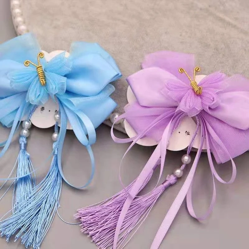 

Handmade Boutique Hair Accessories Fashion Barrettes Ribbon Tassels Girls Hair Clips Hairpin Children Butterfly Headwears 056