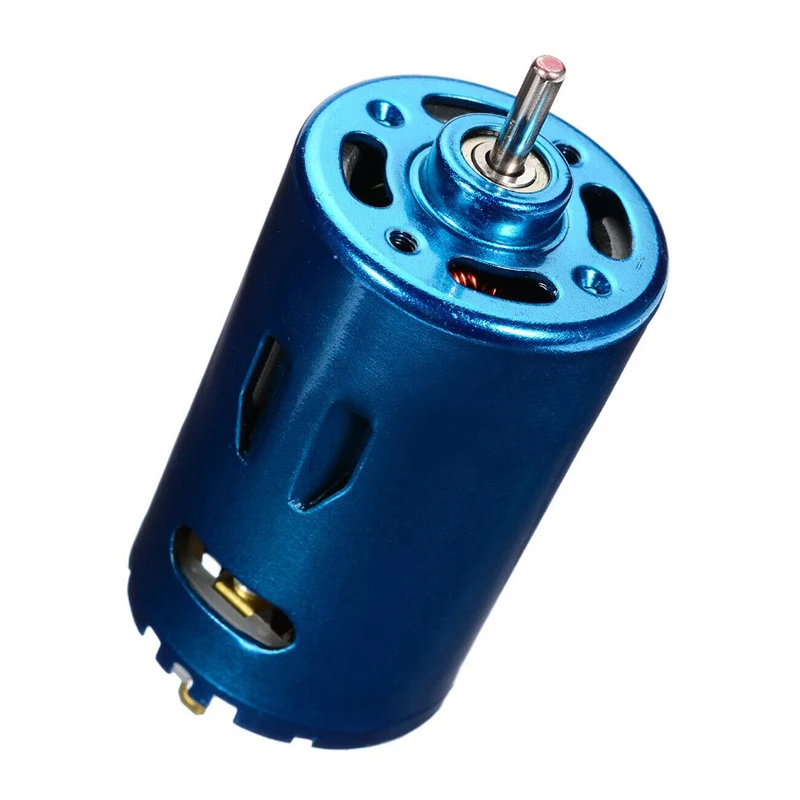 RS-550 silnik DC 12V 24V 30000RPM wysokiej prędkości duży moment obrotowy samochodu RC Model łodzi DIY niebieski