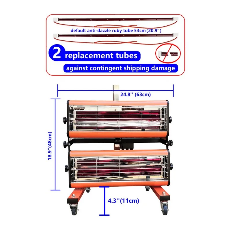 2100W  Shortwave Infrared Paint Curing Lamp Mobile Drying Light for Car Body Coating Drying Fast Repair Auto Tools Local Deliver