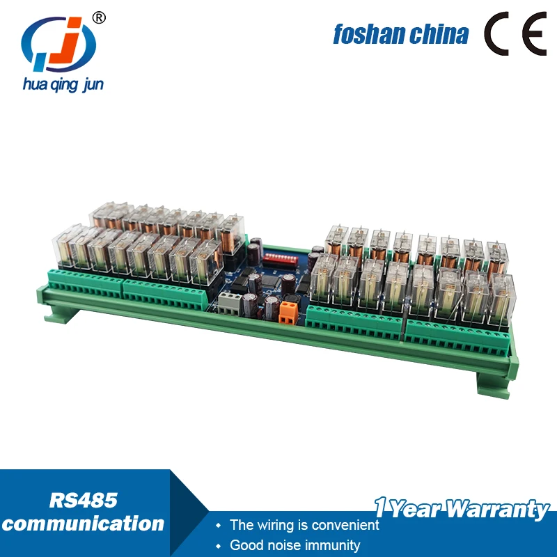 Huaqingjun Factory Wholesale 32-Channel RS485 Communication Relay Module Modbus RTU Protocol Remote Control DO Modules for PLC