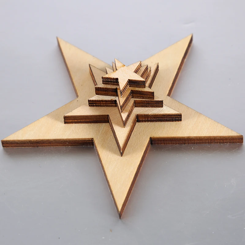 

50 qty Small Laser Cut Wood Stars, Wooden Stars- DIY Craft Supplies Flag Making