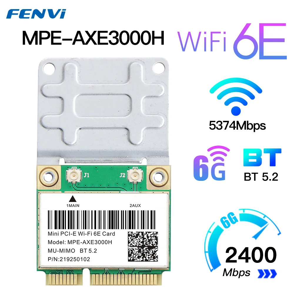 6Ghz/5G/2.4Ghz Wifi 6E Mini PCIE Wifi Card For Bluetooth 5.3 Intel AX210 Wlan Wifi Card 802.11AX Wireless Network Card Windows10