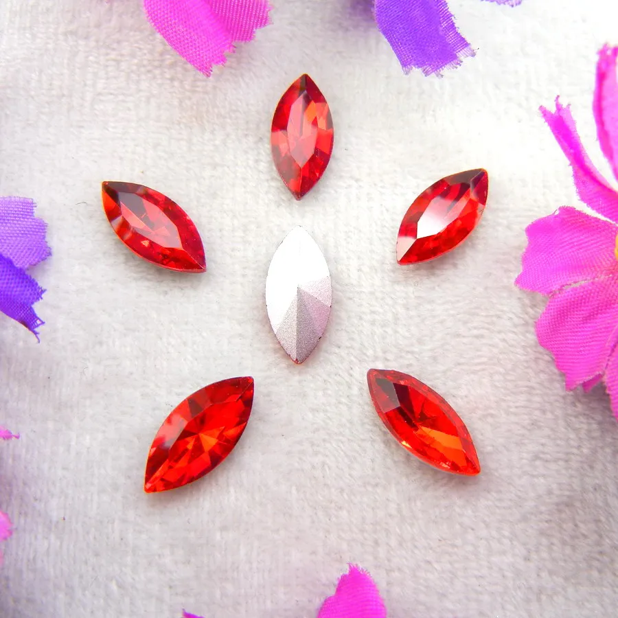 Glaskristalle in 8 Größen und Farben, Navette-, Pferdeaugen- und Marquise-Form, zum Aufkleben, für Handarbeiten, Nagelkunst, Handyhüllen, DIY – Detail 6