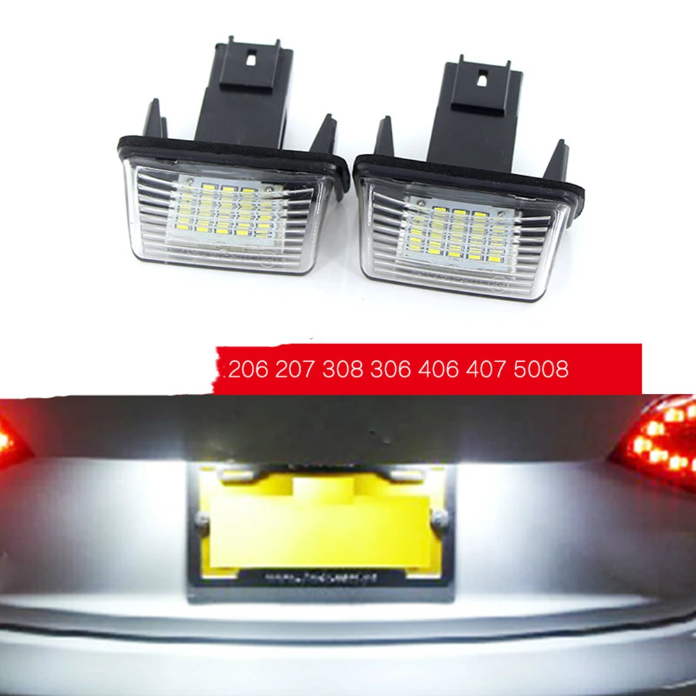 

For Peugeot 206/207/307/308 Citroen C3/C4/C5/C6 18 LED License Plate Light White Trunk Number Guard Panel Lamp Tail Signal Bulb