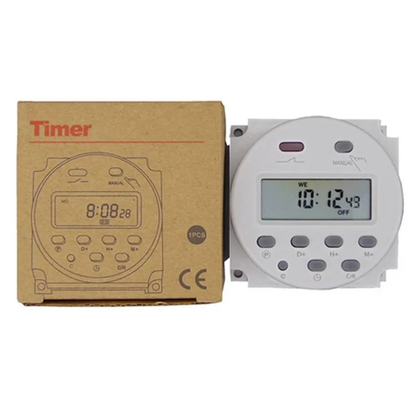 CN101A Digital Microcomputer 7Days Weekly Programmer Electronic Timer Switch 220V Time Relay with Countdown 12V DC for Light Fan