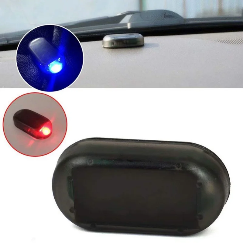 1Pc Universal Car Fake Solar Power Alarm Lamp Security System Warning Theft Flash Blinking Anti-Theft Caution LED Light