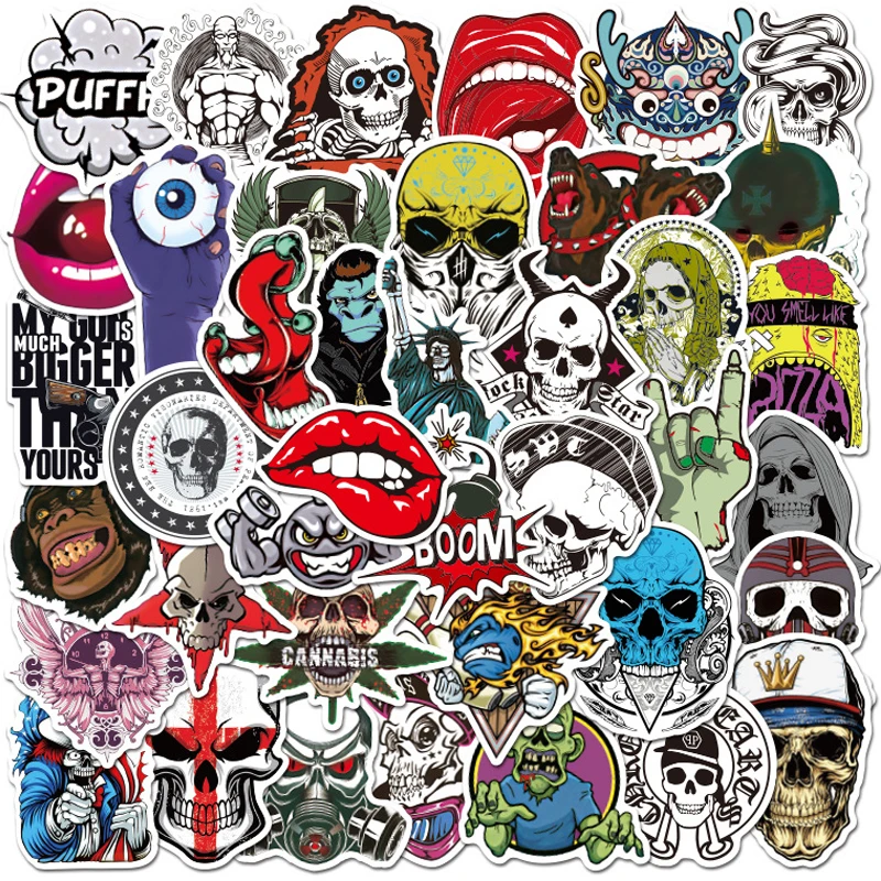 10/30/50PCS Terror Serie Schädel Graffiti Aufkleber Gitarre Laptop Skateboard Gepäck Wasserdichte Kühle Graffiti Aufkleber Kind spielzeug