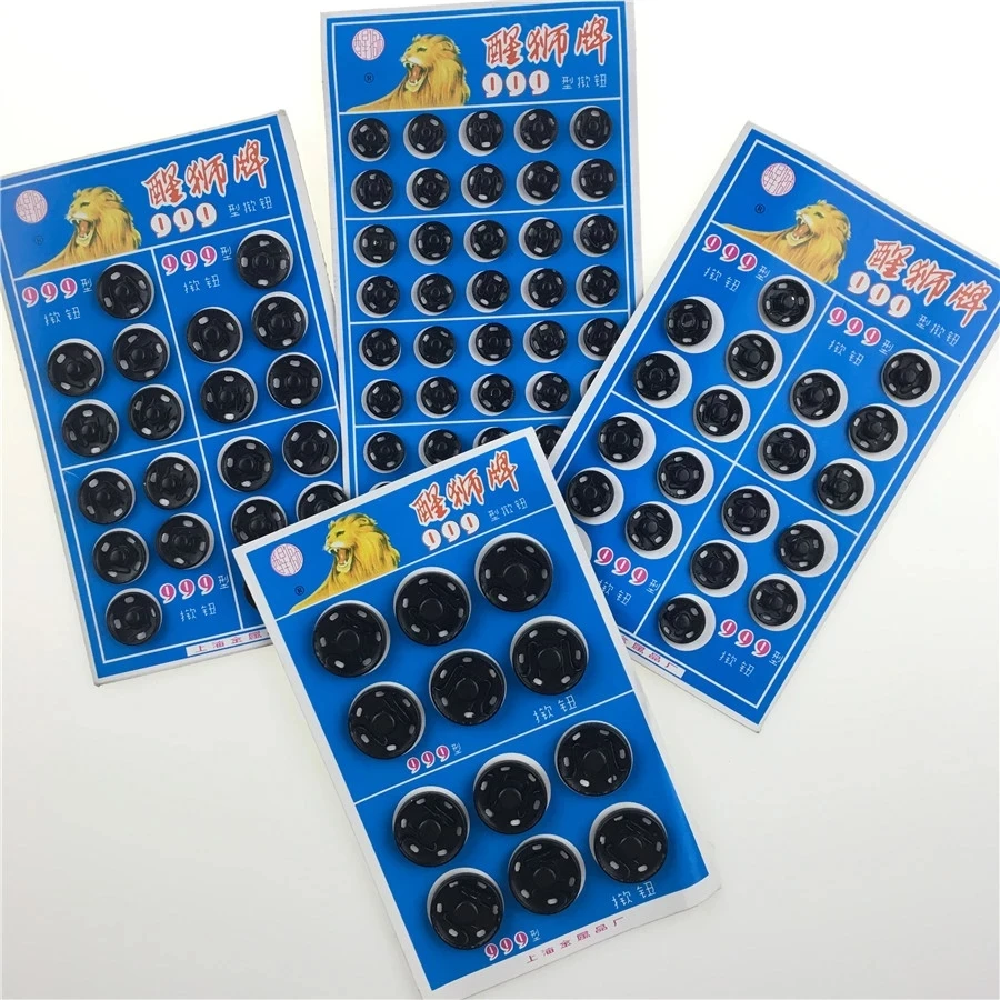 8/10/12/14/16/18mm Small Metal Snap Fasteners Press Button Stud Black White Clothing accessories Sewing Embedded buckle