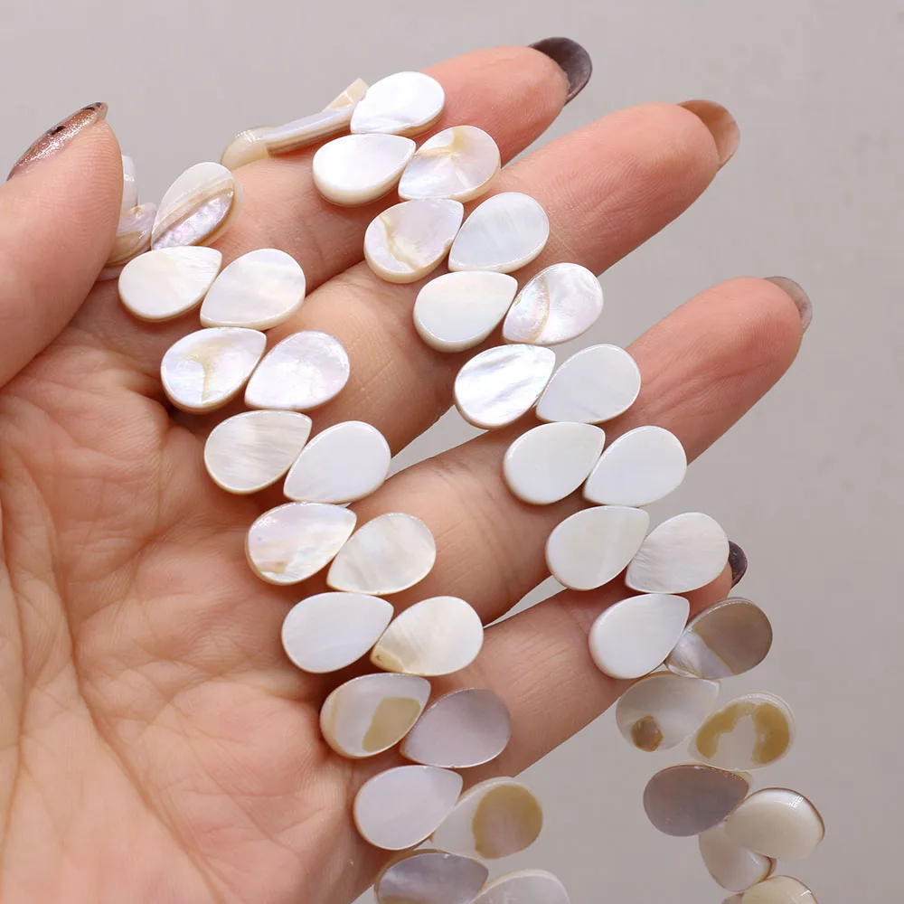 Natural Freshwater Water Drop Shape Mother of Pearl Shell Beads DIY for Necklace Jewelry Making Gift Size 10x15mm 8x12mm