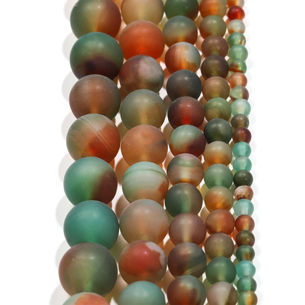 1strand/lot 4 6 8 10 12mm Matte Multicolor Peacock Agates Beads Stone Round Loose Bead For DIY Bracelet Jewelry Makings Supplies image 5