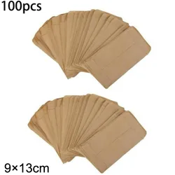 100× Envelopes Kraft Paper Bags Mini Coin Packets Envelopes Jewelry Coins Birthday Favors Bag For Wedding