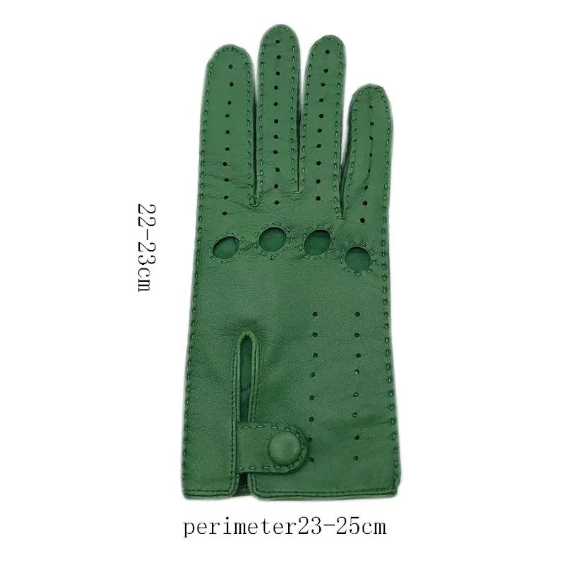 Spring ladies wrist fashion sheepskin gloves green driving driving autumn new authentic leather motorcycle riding outdoor gloves