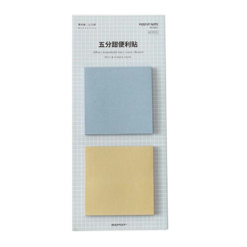 60 Sheets Morandi Color Sticky Notes Memo Pad Korean Ins Index Bookmark Page Flags Planner Stationery Office School Supplies