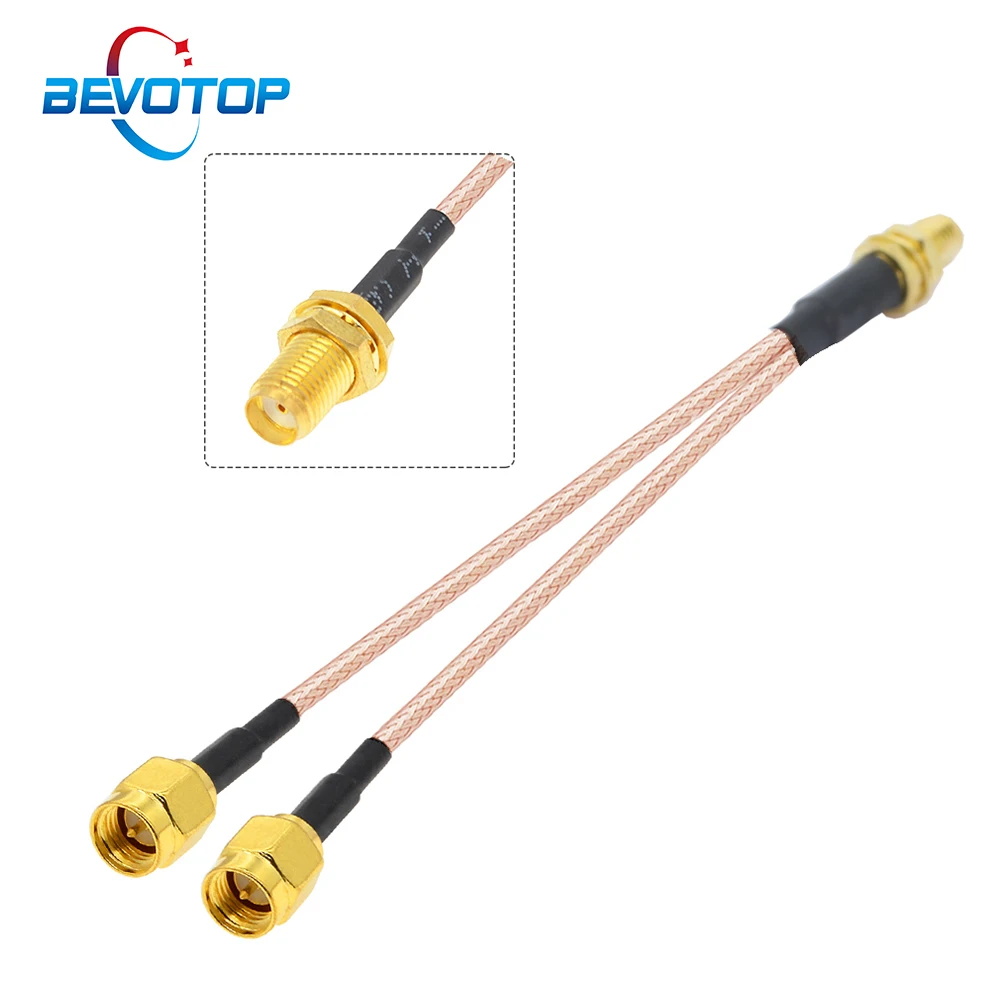 1PCS SMA to Dual SMA Y Type Splitter Combiner Antenna Extension Jumper RF Coax Pigtail Cable for 3G 4G Modem Router SMA Splitter