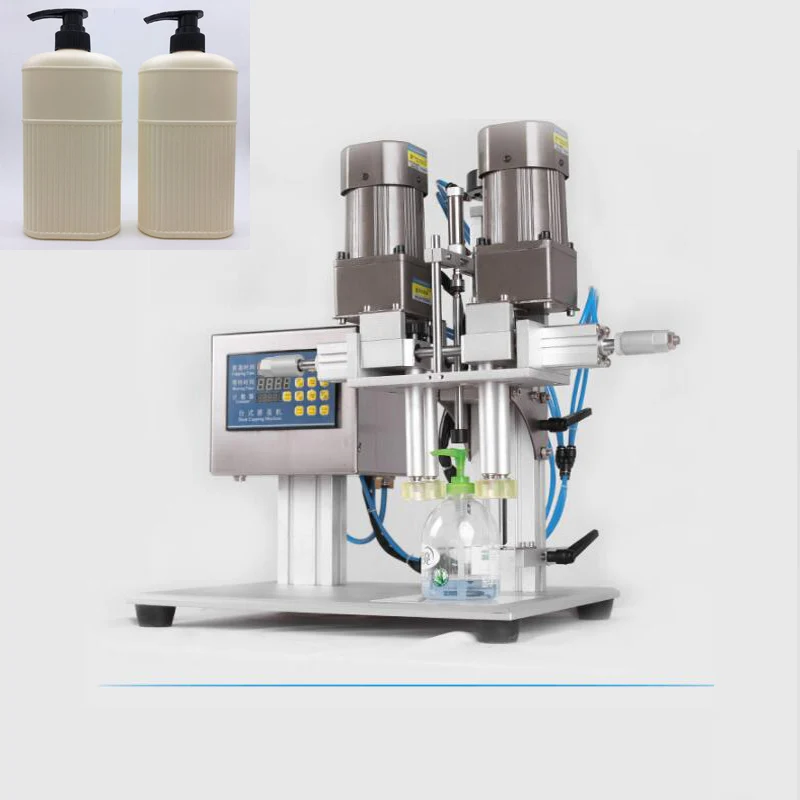 

Automatic Desktop Liquid Soap Shampoo Plastic Glass Bottle Duckbill Screw Cover Capping Commercial Packing Machine