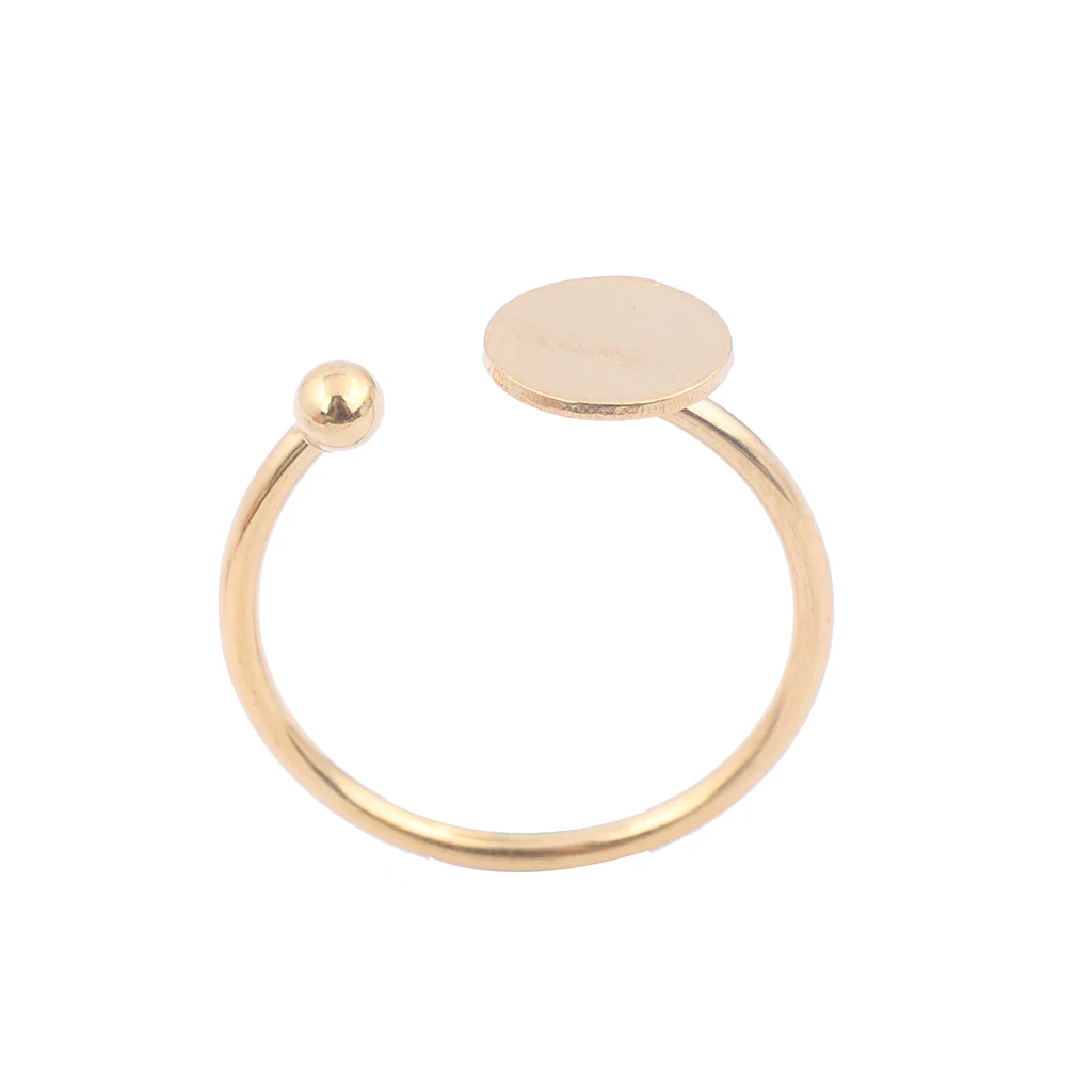 10Pcs Rvs Ring Bezel Blanks Vergulde Vinger Ring Base Instellen Diy Sieraden Accessoires