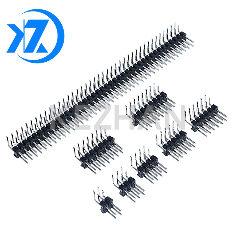 10PCS Double row MALE 2.54MM PITCH Right Angle PIN Header connector 2*2/3/4/5/6/7/8/9/10/16/20/40 PIN/P 2x/3/4/5/6/8/10/16/20/40