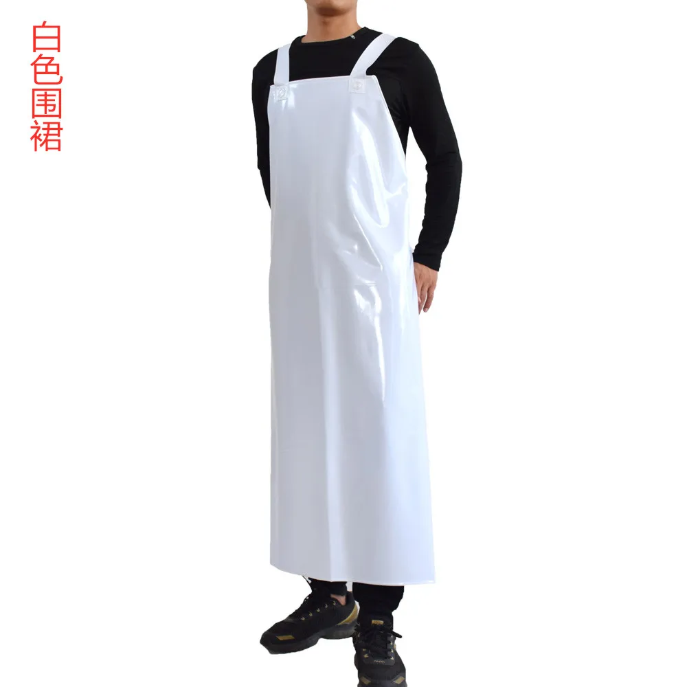 Apron waterproof and oil-proof thickened lengthened acid and alkali resistant apron