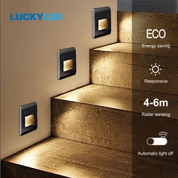 LUCKYLED Einbau Led Wand Lampe PIR Motion Sensor Treppen Fall Licht AC85-265V Schritt Lampe Korridor Beleuchtung Indoor Wand Beleuchtung