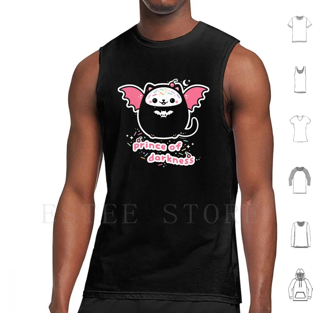 Prince Of Darkness But Still Kawaii Tank Tops Vest Sleeveless Super Kawaii Winged Kitty Cat Is The Prince Of Darkness But