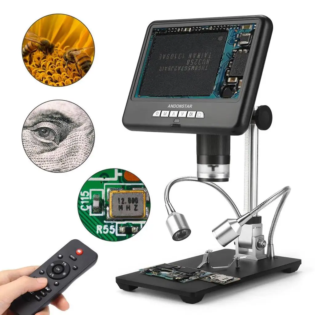 

7 Inch Screen 2MP 1080P 100X Zoom Digital Microscope Handheld Endoscope for Phone Repair Soldering Tool BGA SMT Jewelry Appraisa