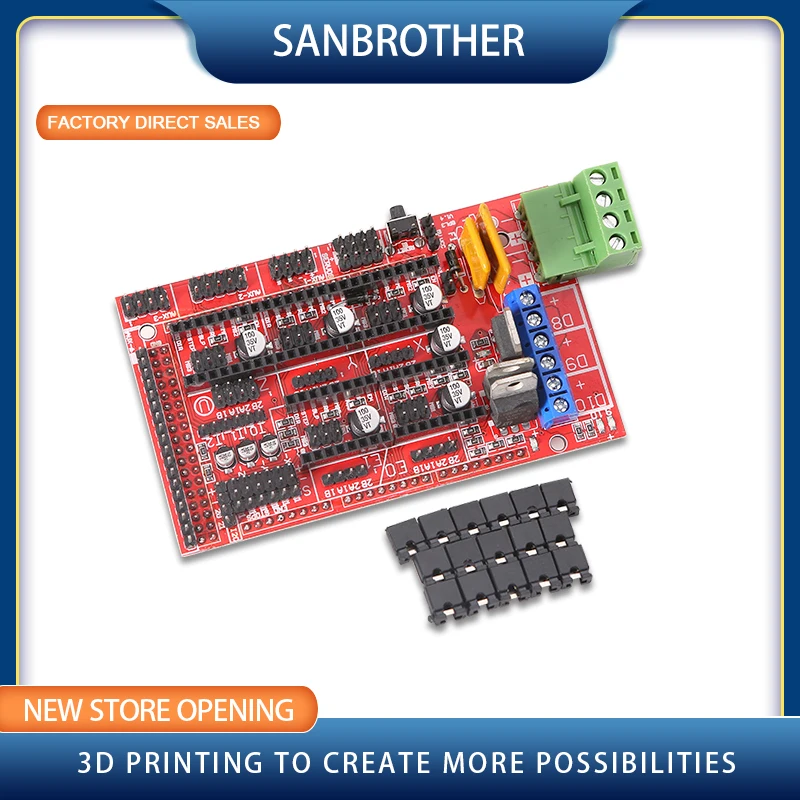 Rampas 1.6 painel de controle expansão com dissipador calor rampas atualizadas 1.4/1.5 para arduino placa impressora 3d