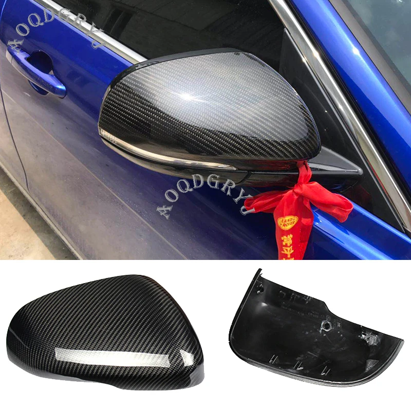 2pcs Replacement Carbon Fiber Side Mirror Covers Cap For Jaguar XF 2011-2019 XE 2015-2019 Car styling accessories