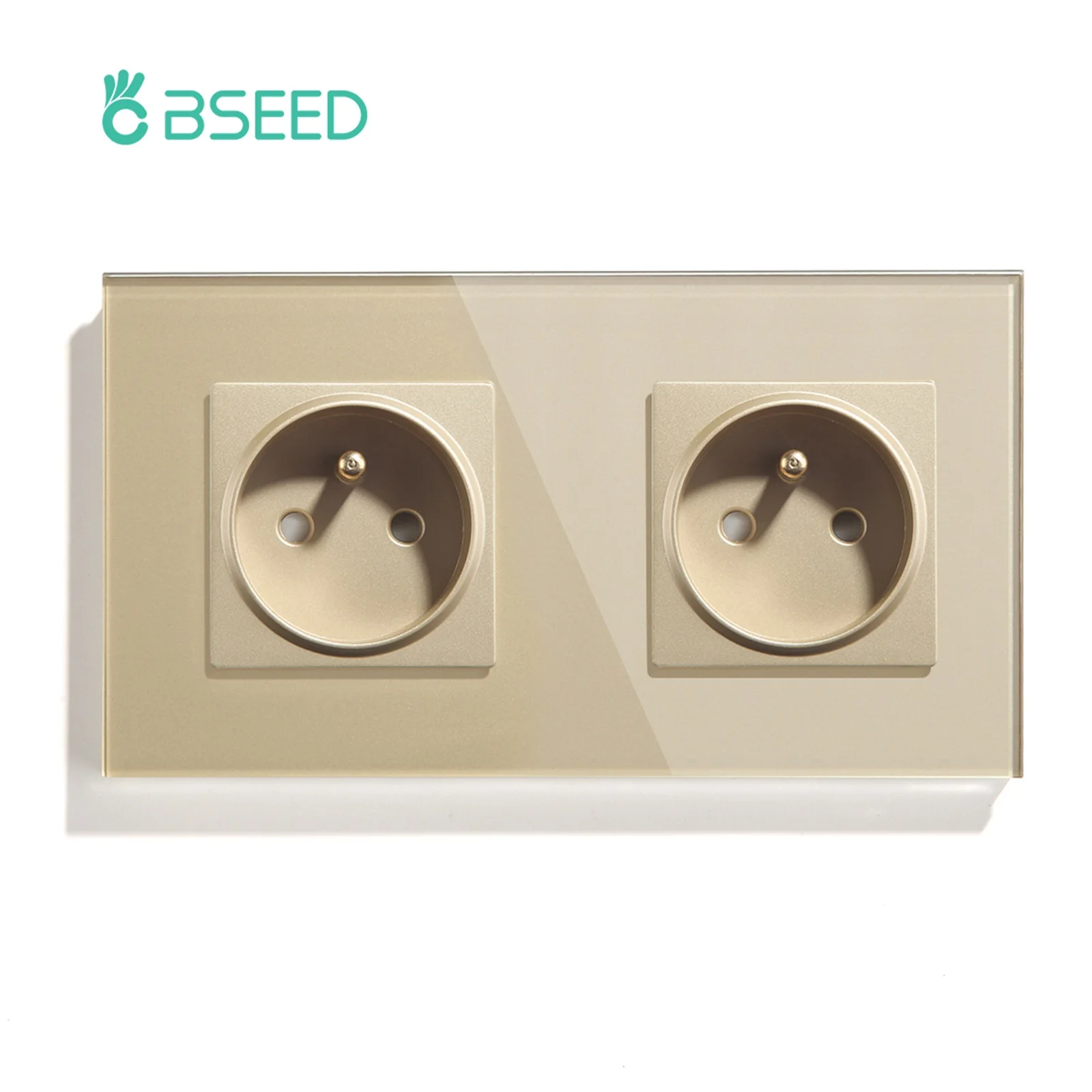 BSEED Frankreich Einzigen Buchse Doppel Wand Steckdosen Dreifach Glas Buchsen Vier Rahmen Französisch Stecker Power Steckdosen 16A