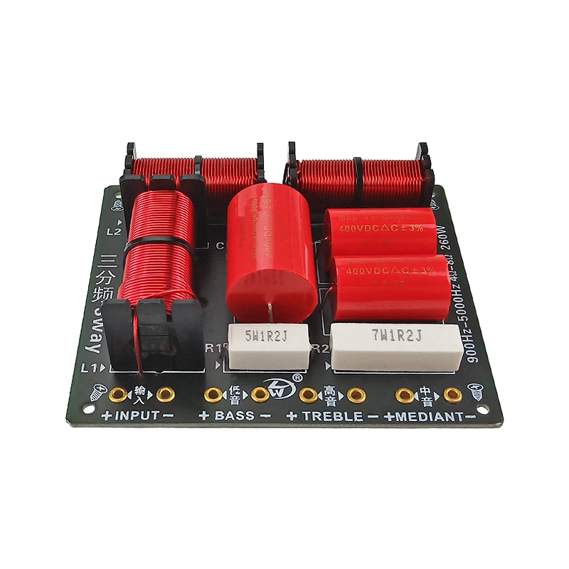 260W 3 Way Crssover Audio Board Professional Speaker Filter Tweeter Midrange Bass Frequency Divider 900HZ/ 5000HZ