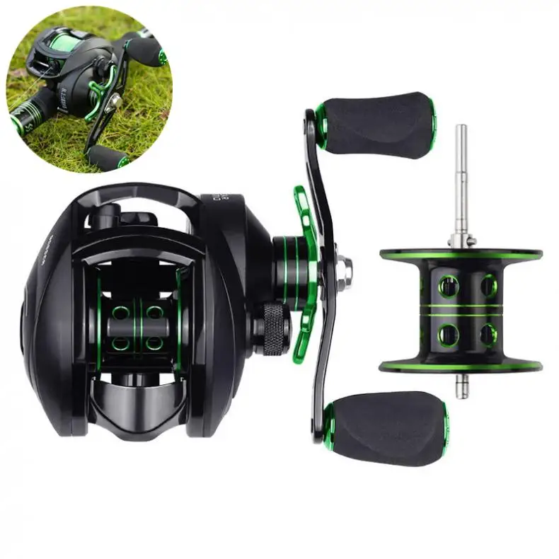 

Baitcasting Reel 8.1:1 12+1BB Bass Fishing Reel 8KG / 18LB Max Drag Left Right Hand Reel Reinforced Nylon Body Fishing Reels