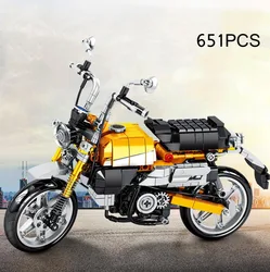 Simulation Moc Motor Building Block Construction Model Japan Hondas Monkey Mini Motorcycle Bricks Toys Collection For Boys Gifts