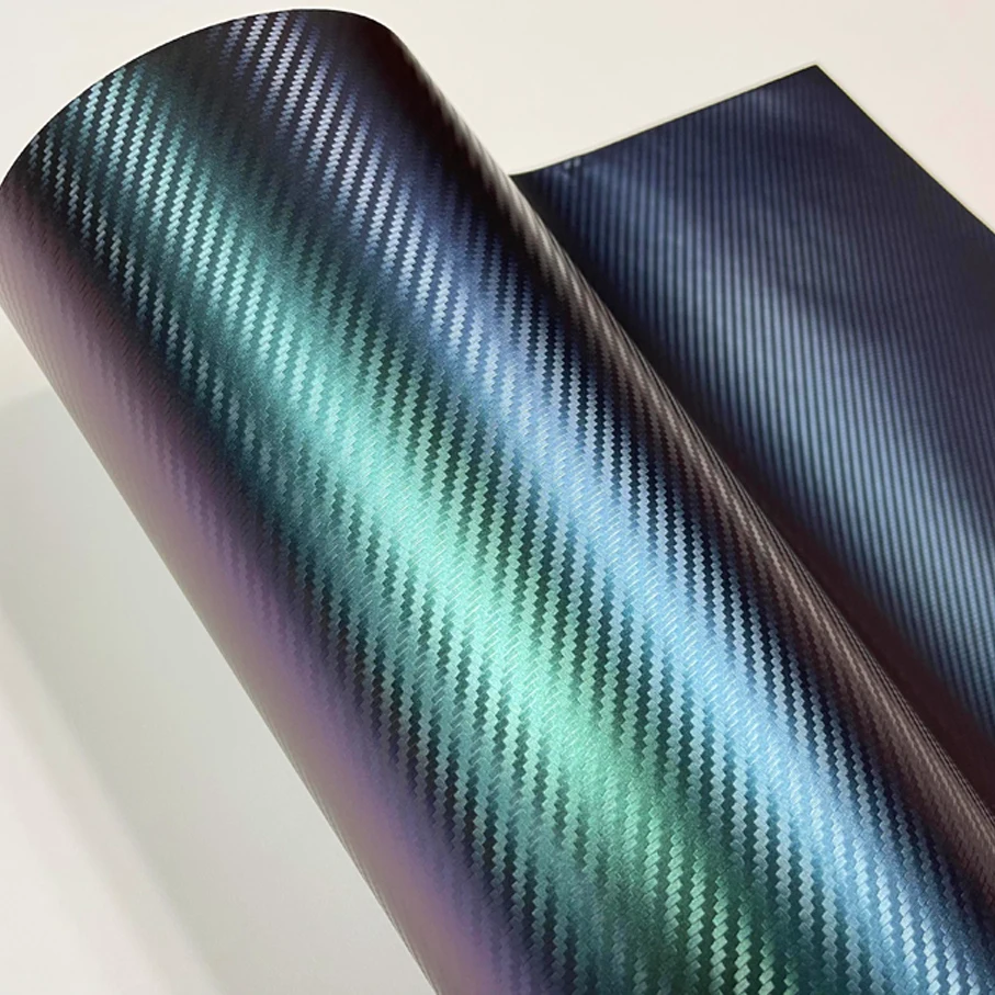 Chameleon 3D Carbon Fiber Vinyl Film Wrap Car Styling Change Color with Size 50cm*152/200/300/600CM