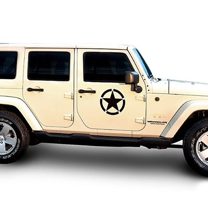 Noizzy Willys Star US Army Car Sticker Auto Decal Door Vinyl Reflective Black White for Jeep Wrangler Renegade Grand Cherokee