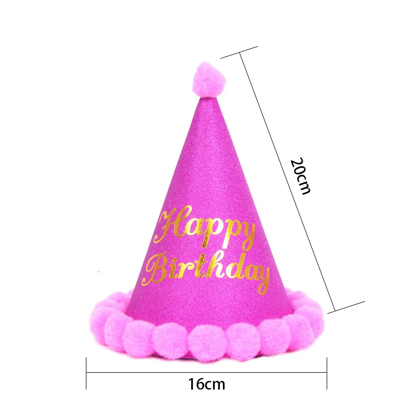 Birthday party decoration hair ball party hat children adult birthday dress up supplies plush ball party birthday hat wholesale