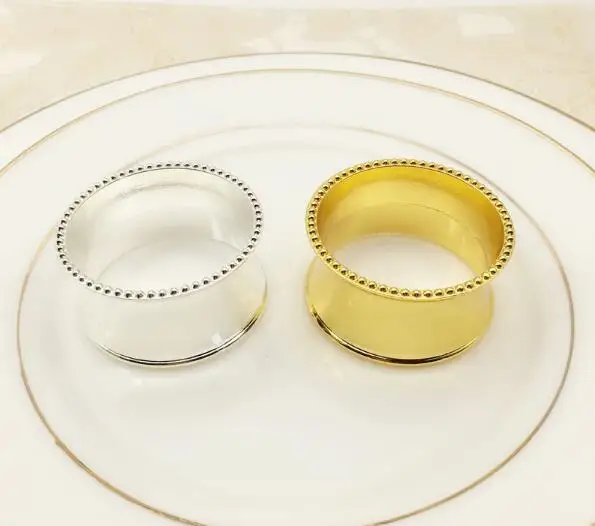 Hot Sale Gold Silver Napkin Rings Shiny Metal Napkin Rings for Hotel Wedding Banquet Table Decoration