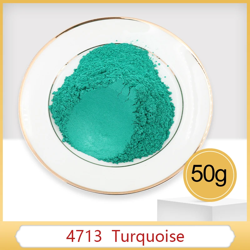 Poudre de mica vert turquoise, perle minérale, pigment, colorant, tournant pour ombre à barrage, vernis à ongles, Regina, bricolage, artisanat