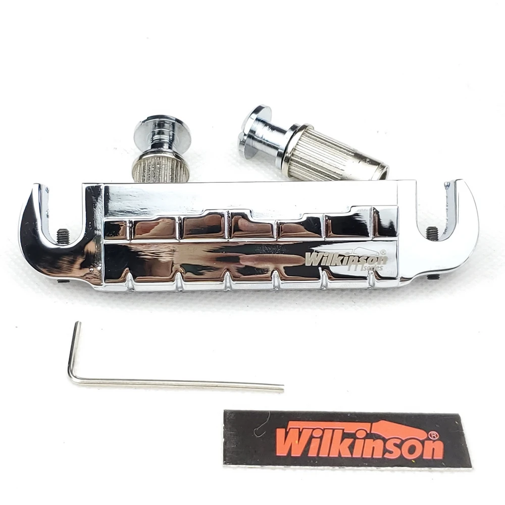 Wilkinson Adjustable Wraparound LP Electric Guitar Bridge Tailpiece Chrome Silver WOGT2