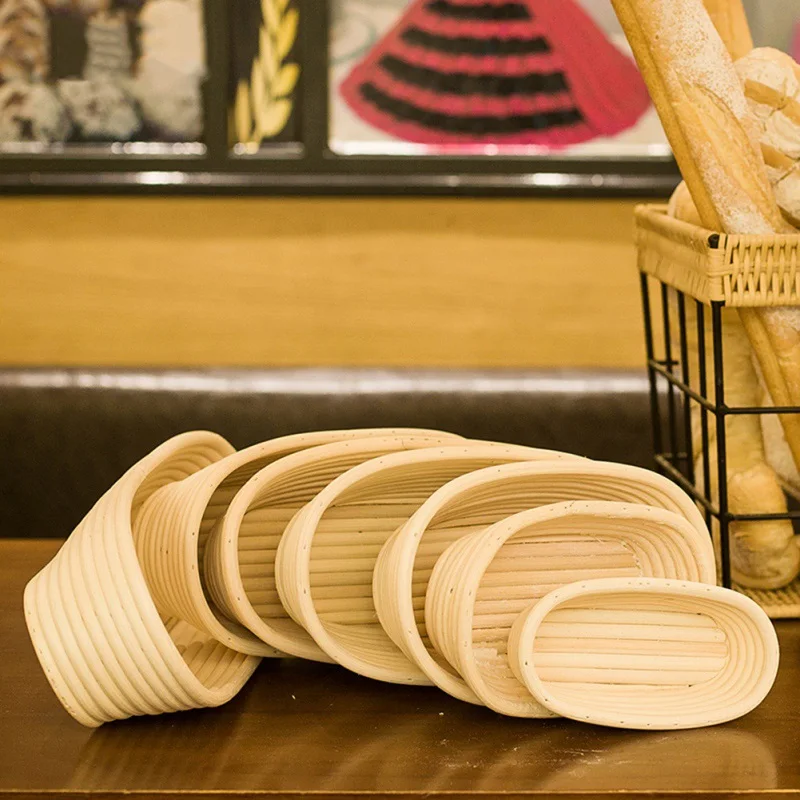 اليدوية البيضاوي الروطان سلة العجين Banneton Brotform الخبز تدقيق إثبات التخمير سلال المطبخ أدوات