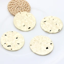 Jewelry Making Accessories  Zinc Alloy Metal Distorted Round Coin Shape Charms Pendants 35mm 6pcs/lot For DIY Earrings