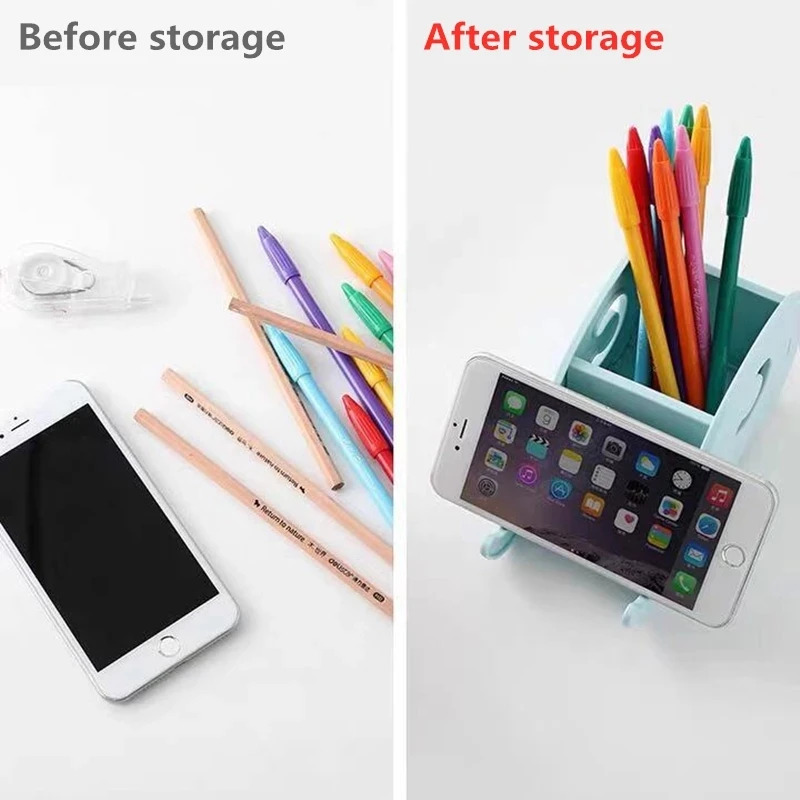 1 Pcs Office Home Storage Box Manage Case Pencil Pen Holder Stand Student Stationery Phone Smartphone Stand