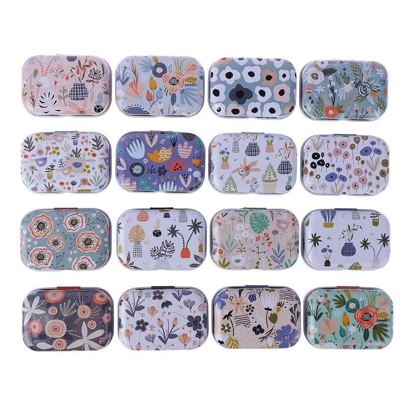 1PC Mini Tin Box Sealed Jar Packing Box Jewelry Candy Box Small Storage Box Cans Coin Earrings Travel Pill Box Random