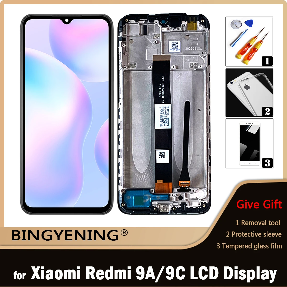 

For 6.53 inch Xiaomi Redmi 9A LCD Display Screen Touch Digitizer Assembly For Xiaomi Redmi 9C With Frame