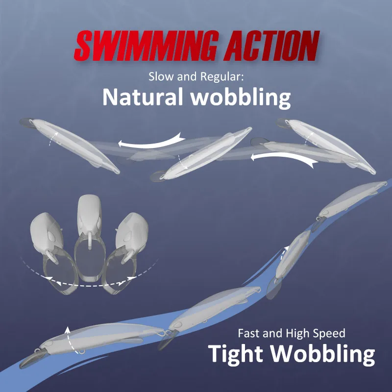 Noeby Wobbler Minnow – Sumergible 90mm/110mm agua salada - imagen 2